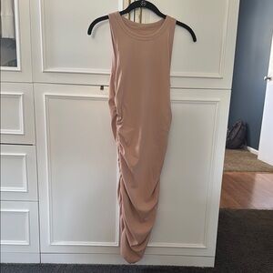 Elegant Tan Sleeveless Dress